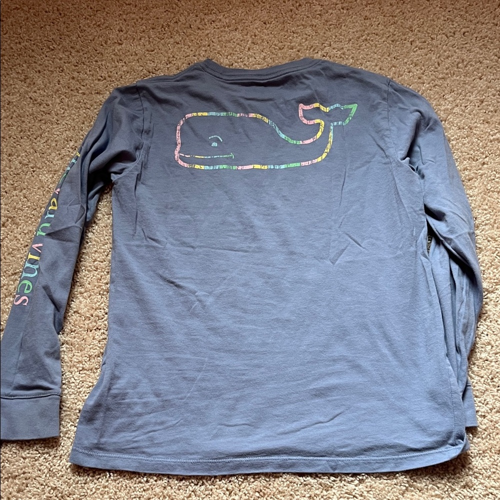 Vineyard vines Periwinkle Long Sleeve Shirt with Whale Logo